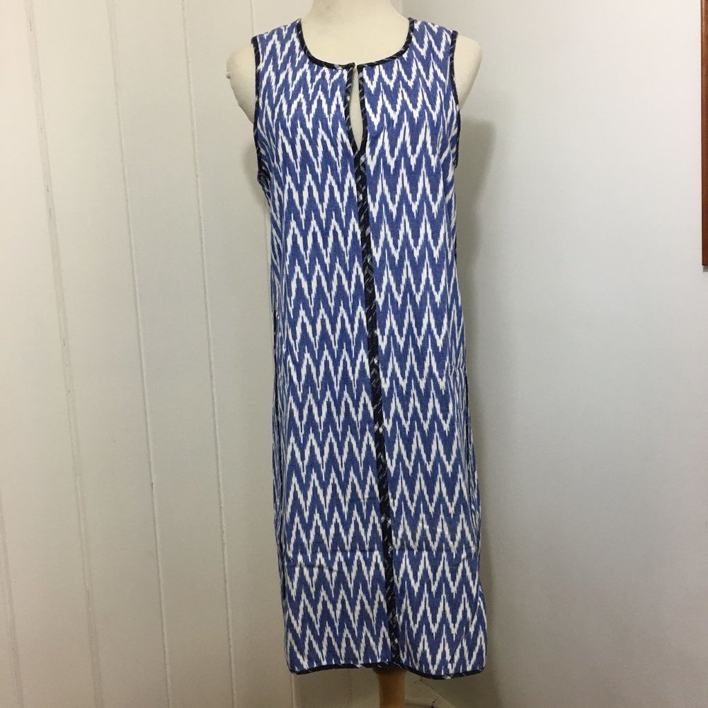 J Crew Ikat 100% Cotton Lined Shift Dress Sz 8T